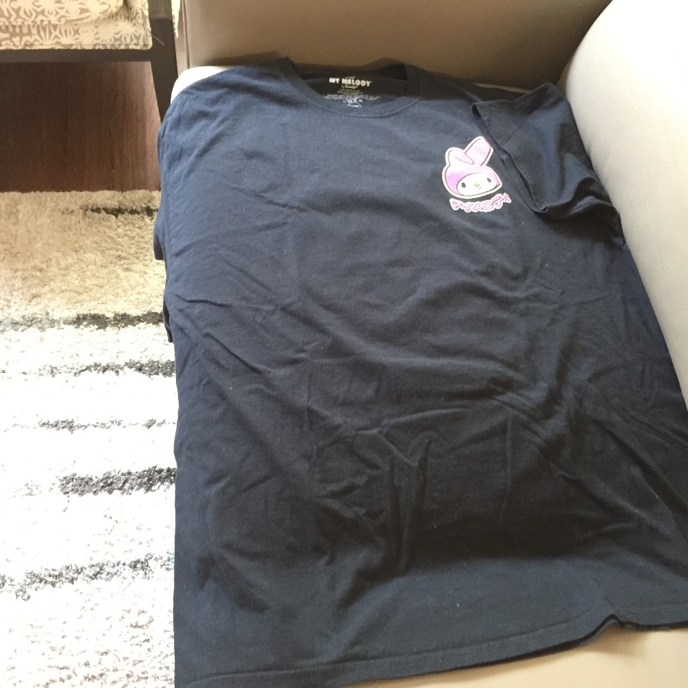 MY MELODY front/back graphic black t-shirt